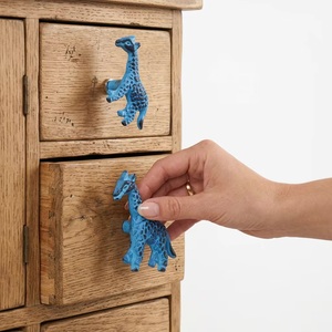 Boutons de meuble en forme de girafe bleue, poignées de tiroir fantaisie en alliage de zinc pour commode, style éclectique, installation facile - Product Image 2