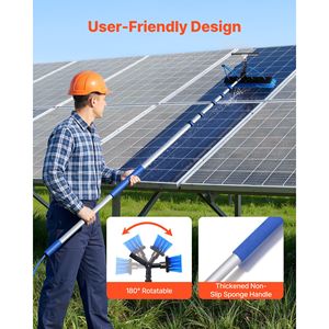 33 ft Telescopic Solar Panel Cleaning Kit with Extendable Aluminum Pole Cleaning Brush <b>Squeegee</b> Soap Dispenser - Product Image 6