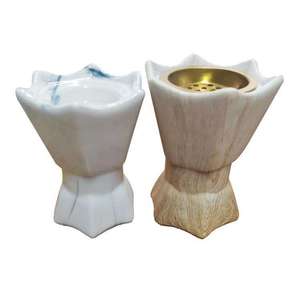 เตาเผาเครื่องหอมหินอ่อน ดีไซน์รูปดอกไม้ ใช้ได้ทุกฤดู - Product Image 1