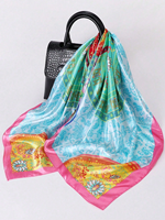 Moda Kare ipek eşarp Kadın Lüks Marka Saten Baskı Başörtüsü Atkılar Bandana Kadın Şal Wrap Kafa Bandı Fular 90*90 cm