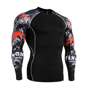 Maillot de compression MMA Grappling Rash Guard Sublimation Bjj Rashguard Imprimé Personnalisé Hommes Technologie OEM Manches Longues - Product Image 1