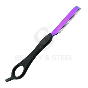 Iridescent Titanium Hair Thinning <b>Razor</b> Replaceable Blade Styling Tool with Safety Comb Guard for Master Hair Stylists - Product Image 2