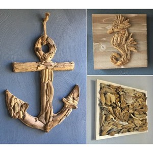 Sculpture murale artisanale en bois flotté - Décoration rustique de plage - Vente en gros - Product Image 2