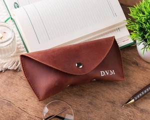 New Genuine Leather Classic Handmade <b>Glasses</b> Cover Luxury Eyewear <b>Case</b> Water Resistant Lightweight Sunglasses Pouch LGC-0130 - Product Image 3
