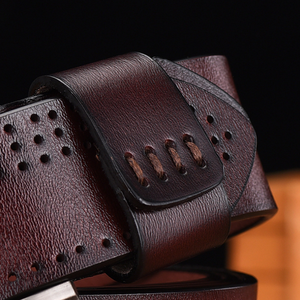 Ceinture en cuir véritable pour homme, design personnalisé, large, boucle personnalisée de haute qualité, ceinture décontractée en cuir pour homme, tailles sur mesure. - Product Image 2