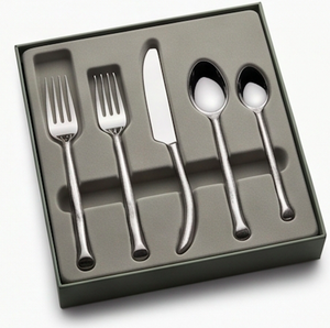 Stainless Steel Flatware Set Minimalist <b>Wave</b> Handle High <b>Mirror</b> Polish Dishwasher Safe For Wedding And Dining Utensils - Product Image 6