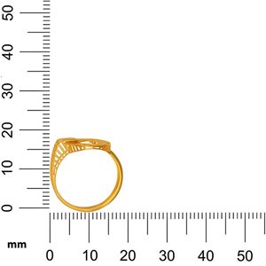 Elegant Yellow Gold Circular Filigree Ring for Women Luxury Hollow Floral Pattern Fashion Jewelry Wholesale Manufacturer - Product Image 5