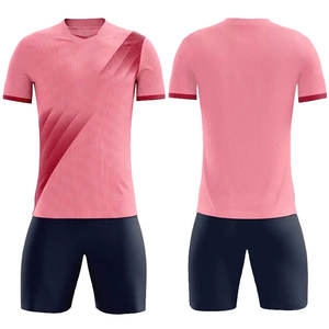 Conjunto de Camiseta de Fútbol Azul para Hombre, Manga Corta, Diseño Degradado en Rosa, Absorbe la Humedad, Ajuste Atlético, para Todas las Temporadas, Impresión Sublimada - Product Image 3