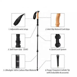 Bastones de Trekking Ultraligeros de Fibra de Carbono, Telescópicos de 3 Secciones, para Correr, Senderismo, Camping y Caminatas al Aire Libre - Product Image 4