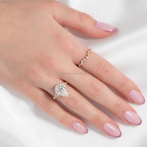 IGI/GIA Lab Grown Cut Diamond <b>Vintage</b> 14k Yellow Wedding/Engagement <b>Ring</b> Unisex Fine White <b>Gold</b> for Anniversary Party-Worthy - Product Image 1