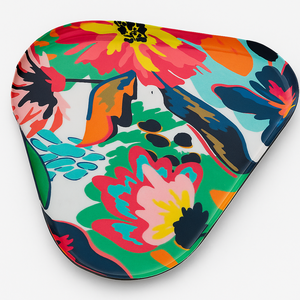 Bandeja de Servicio Metálica con Estampado Floral de Lujo, Bandeja Decorativa Triangular para Mesa de Centro, Bandejas Decorativas para Sala de Estar - Product Image 1