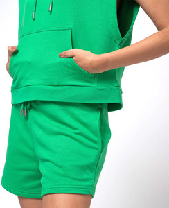 Chándal personalizado con hombros caídos para mujer, chándales recortados de 50% de algodón y 50% de poliéster, conjunto de chándal lavado con ácido Vintage transpirable - Product Image 2