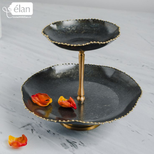 Elegant Metal <b>Cake</b> <b>Stand</b> With <b>Marble</b> Tray And Glass Bowls Rectangle Shape Non Toxic From India In Lowest Price Kitchenware Usage - Product Image 3