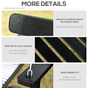 Sedia a dondolo a uovo da esterno per 2 persone, sedia a dondolo sospesa da giardino con catene a doghe, in PE nero resistente, capacità di carico 200 kg - Product Image 6