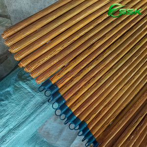 Brown PVC Coated Wooden Broomstick with Hard Flagged Bristles Eco-Friendly Durable PP Broomhead Easy <b>Cleaning</b> Home Use Broom - Product Image 1
