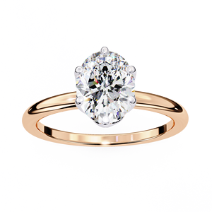 Anillo de Compromiso con Diamante Ovalado de 1 Quilate Cultivado en Laboratorio, Diseño Exclusivo, Oro de 14K, Certificado IGI, Diamante VS DEF para Aniversario o Boda - Product Image 4