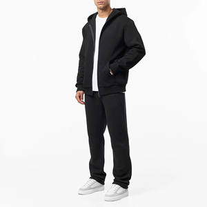 New Style Custom Black Relaxed Fit <b>Hoodie</b> & Straight Leg Joggers Men Tracksuit Cotton Breathable Jogging Suit Men's Sweatsuits - Product Image 2