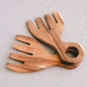Batidor de Ensaladas Tradicional de Madera para Cocinar, Herramienta de Madera para Mezclar Ensaladas para Cocina de Restaurante - Product Image 1