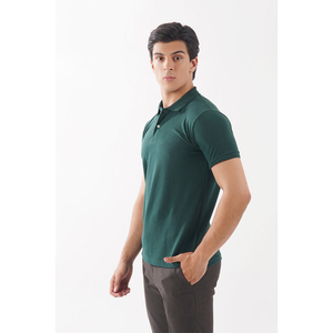 Camiseta Casual de Manga Corta para Hombre, Color Verde Beige Sólido, con Logotipo Bordado en la Parte Delantera, 100% Algodón Tejido, de Secado Rápido y Transpirable - Product Image 6