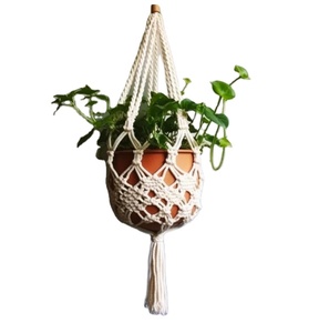<b>Boho</b> Chic Handmade Macrame Plant Hanger - 100% Cotton Rope Indoor <b>Hanging</b> Planter - HomeFor <b>Wall</b> and - Product Image 1