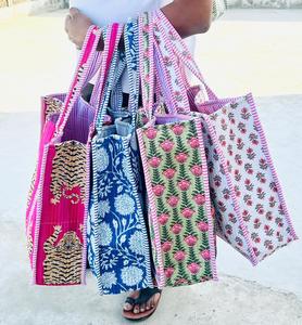 Pink Tiger Print Textile Tote <b>Bag</b> Large Size <b>Long</b> Handle Animal Pattern Shopping <b>Bag</b> Daily Use Indian Tote <b>Bag</b> Women Beach <b>Bag</b> - Product Image 6
