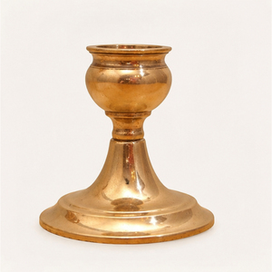 Antique Gold Finish Pure <b>Brass</b> Taper Candle <b>Holder</b> - Vintage Victorian Style Metal <b>Candlestick</b> for Wedding Centerpieces - Product Image 2