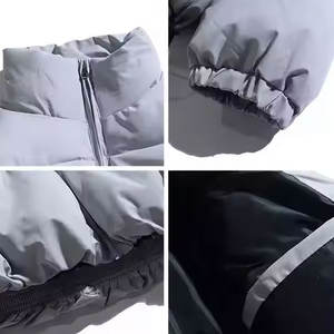 Venta al por mayor de color sólido abrigo de invierno para los hombres cálidos y gruesos chaqueta acolchada con cuello alto logotipo personalizado estilo de burbuja - Product Image 2