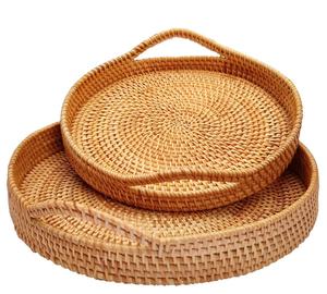 Plateau de service en rotin naturel, écologique, fait main, style et couleur personnalisés, prix compétitif, provenant d'une entreprise de qualité en Inde - Product Image 1