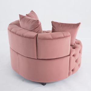 Poltrona Classica a Botte A&A Furniture, Moderna Poltrona Relax Rosa per Soggiorno - Product Image 5