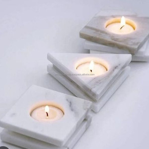 Portavelas Geométrico de Mármol, Elegante, Hecho a Mano, Contemporáneo, Decoración Portátil para Mesa, Hogar, Oficina, Sala de Estar, Pascua - Product Image 5