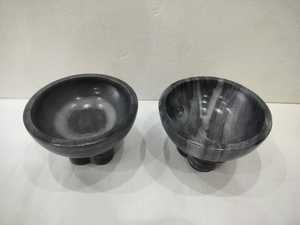 Bol décoratif en marbre noir de luxe avec base sculpturale, fait main, pour service, décoration de table moderne, très tendance et très vendu - Product Image 2