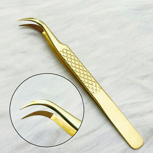 Pince à épiler RMI Shin en acier inoxydable plaqué or 24 carats, avec pointe en fibre, prise en main confortable, 10 mm, durable - Product Image 3