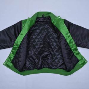 Chaquetas Varsity de Satén con Bordado Frontal y Trasero Personalizado de Calidad Premium, Chaquetas de Béisbol de Satén, Chaquetas Bomber - Product Image 2