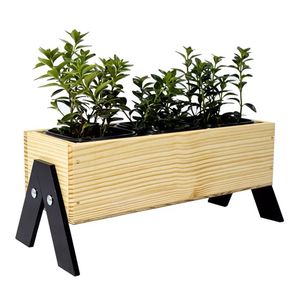 Jardinière carrée en bois à marque privée avec système de drainage pour la décoration de balcon, terrasse et cour - Product Image 5