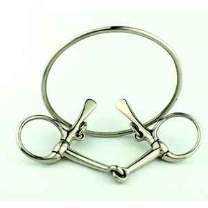 Mors de cheval en acier inoxydable à double anneau de fixation pour étrille - Product Image 4