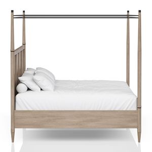 Letto a baldacchino Queen in finitura sabbia, elegante mobile per camera da letto - Product Image 2