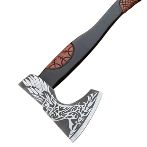 Hache Viking OEM faite à la main en acier à haute teneur en carbone, design personnalisé, hache de combat Viking barbue, manche en bois de frêne, 100 % haute qualité - Product Image 4