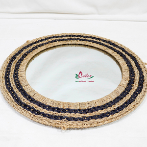 Artex Dong thap กระจกไม้ไผ่แฮนด์เมดตกแต่งผนังแบบชนบทที่มีผิวธรรมชาติ - Product Image 3