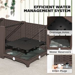 Jardinière surélevée classique en plastique 5 x 1 x 1 pi pour l'extérieur, avec trous de drainage, pour légumes et herbes, design classique marron - Product Image 6