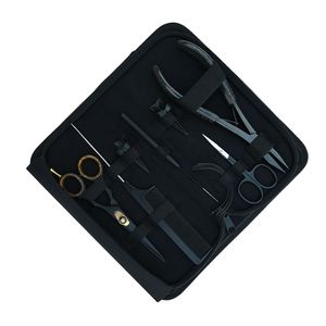 Professional Hair Extension Tools Kit Microbeads Crimping Plier Hook Barber Mini Scissor Parting Finger Comb Curved <b>Needle</b> <b>Case</b> - Product Image 6