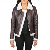 Nouvel Arrivage Veste en Cuir de Mouton 100% Pur pour Femme, Faible MOQ, Poids Lourd, Imperméable, Écologique, Teinture Unie 2026