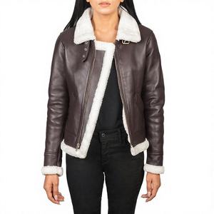 Nueva Llegada Chaqueta de Cuero de Oveja 100% Puro para Mujer, Bajo MOQ, Peso Pesado, Impermeable, Ecológica, Teñido Liso 2026 - Product Image 2