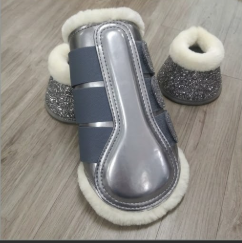 <span class=keywords><strong>Stivali</strong></span> per Cavalli in Pelle Sintetica Lucida Multicolore di Lusso per la Protezione delle Zampe del <span class=keywords><strong>Cavallo</strong></span> - Product Image 4