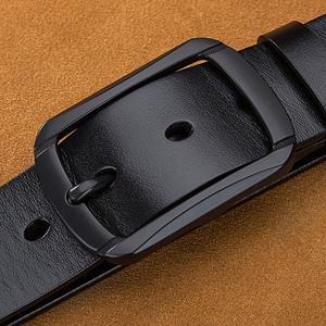 Performance Breathable <b>Punch</b> Design Formal Leather Belt Men Lightweight High Strength Work Bodybuilding Training Solid Strap - Product Image 5