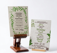 Tarjetas de Invitación de Boda de Papel Sembrable Personalizadas al por Mayor, Papel Plantable Ecológico