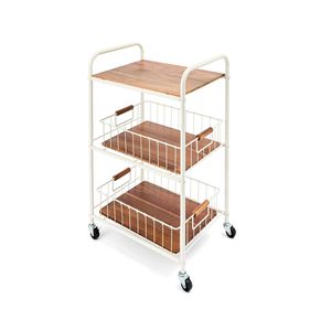 Modern Stainless Steel Kitchen Trolley Organizer With Stylish Design And Large Multipurpose Storage <b>Shelves</b> - Product Image 1