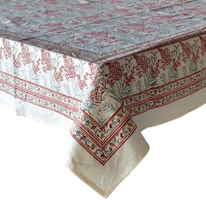 Productos más vendidos: Mantel cuadrado de algodón con estampado floral hecho a mano, para 8 personas, 220 x 220 cm, lavable, decoración para el hogar - Product Image 5