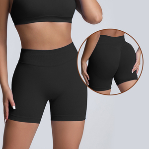 High Waist Solid Color Sporty <b>Compression</b> <b>Shorts</b> for <b>Men</b> Quick Dry Elastic Waist Knitted Canvas Distressed - Product Image 2