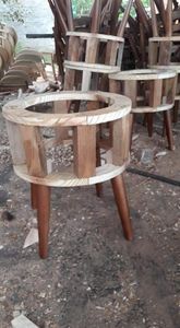 Handmade Wooden Ottoman Stool Multipurpose <b>Footrest</b> Bench for Bedroom Living Room Home Decor - Product Image 3