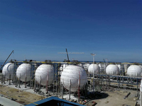 500 2600 10000 M3 Mt Tonnes Hydrocarbures liquides gpl Propylène Gaz Sphère de stockage Réservoir sphérique